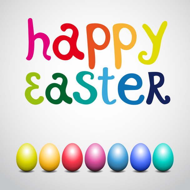 Happy easter lettering on white background - Vector, Image