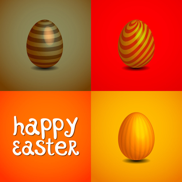 Happy easter cards with easter eggs, easter chick and front - Вектор, зображення