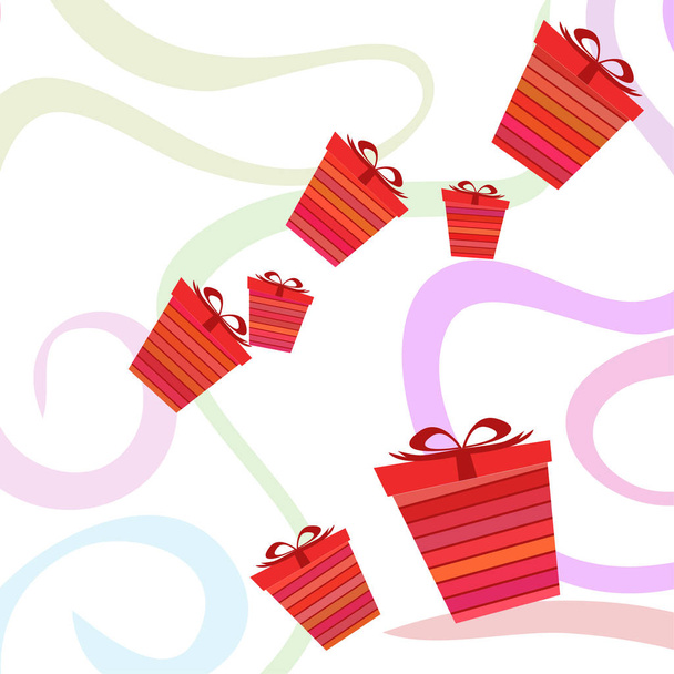 Merry Christmas card with gifts, vector illustration  - Vektor, kép