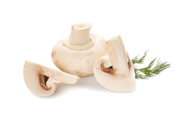 Fresh mushrooms on white background - Photo, Image