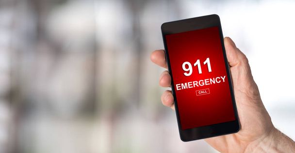Smartphone screen displaying an emergency concept - Photo, Image