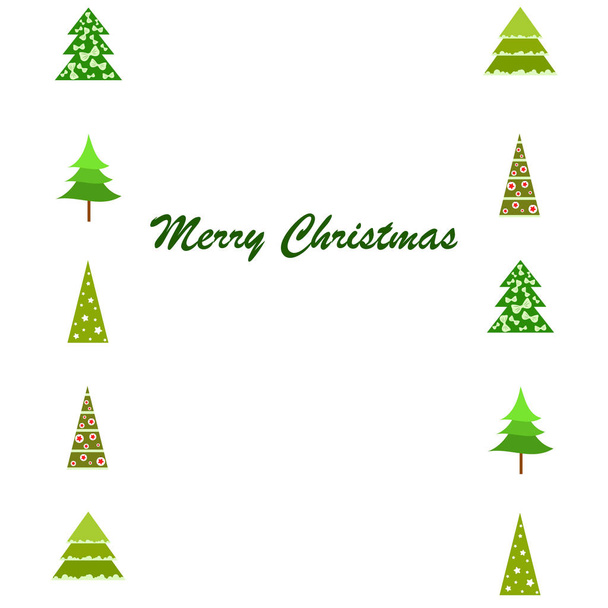 Merry Christmas card met sparren, vector achtergrond - Vector, afbeelding