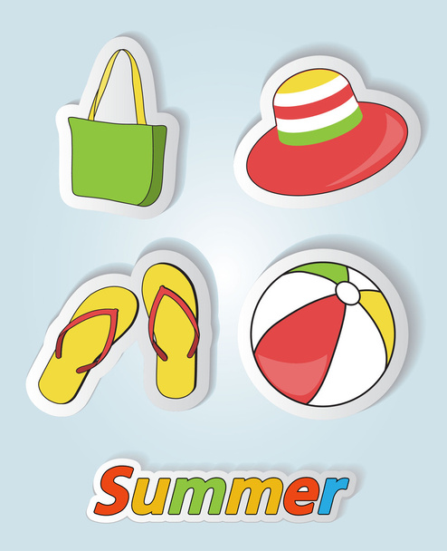Pretty funny summer (beach) icon set - Фото, зображення