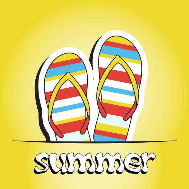Pretty summer background with slippers - Zdjęcie, obraz
