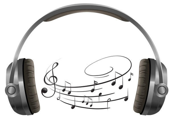 A headphone on white background illustration - Vetor, Imagem