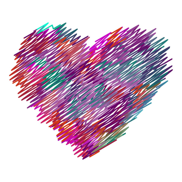 Le cœur des marqueurs de lignes colorées. Saint-Valentin. Illustration vectorielle sur fond isolé
 - Vecteur, image