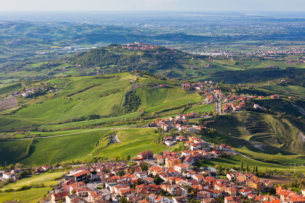 Moderne San Marino Vorstädte Blick von oben - Foto, Bild