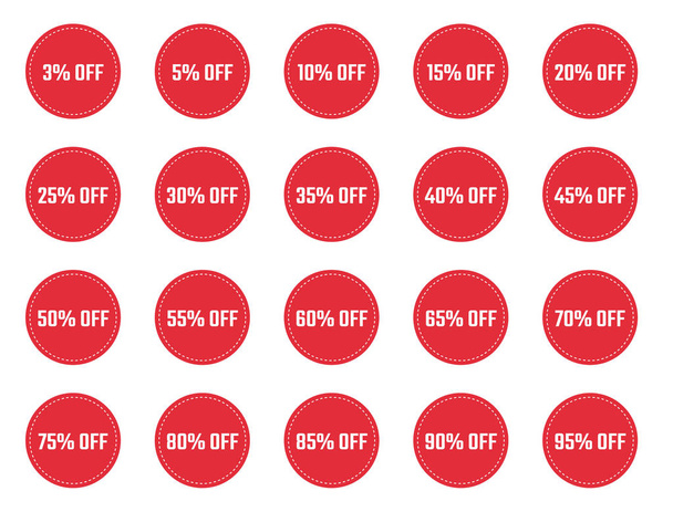 discount labels set, sale tag, offer price - Вектор,изображение