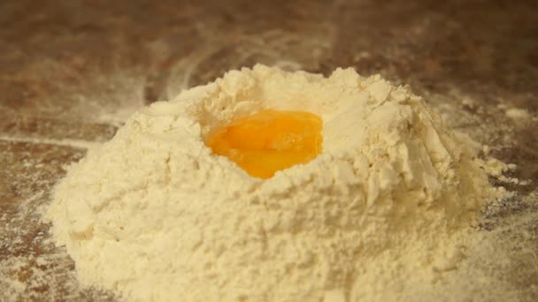 Chef kneads the dough. Cooking. Flour. Baking. Cooking process - Video, Çekim
