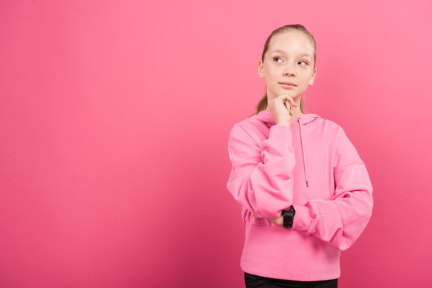 imádnivaló átgondolt gyermek sportruházat elszigetelt rózsaszín - Fotó, kép