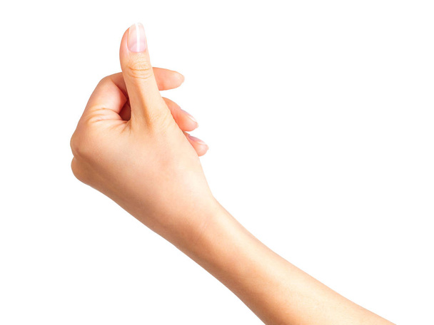 İki parmak ile bir şey tutan kadın el - Fotoğraf, Görsel
