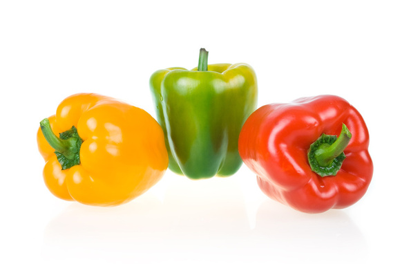 Ripe Yellow, Green and Red Paprika - 写真・画像
