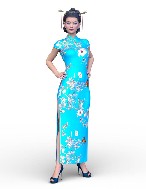 3D CG rendering of active girl - Foto, afbeelding