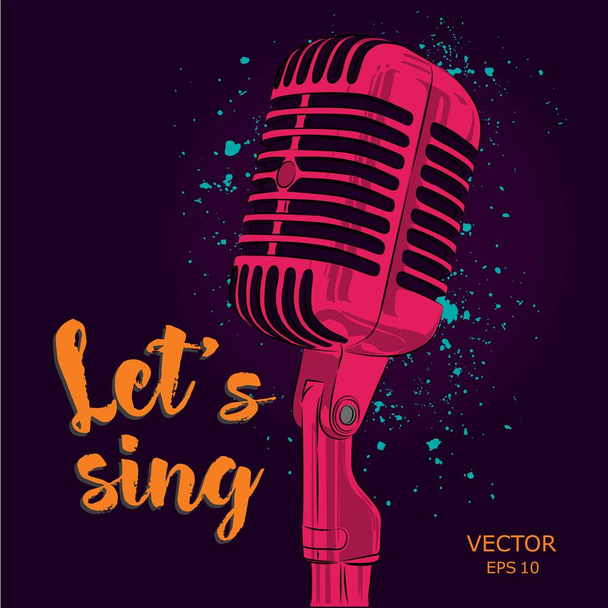 The image of the microphone. Vector illustration. - Vektori, kuva