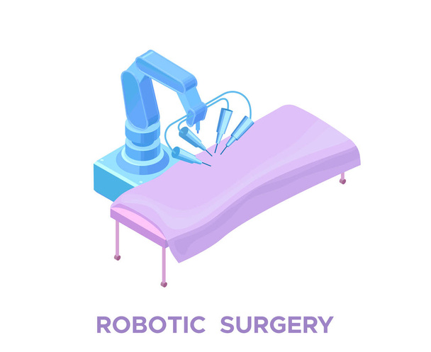 Robot sebész működő, intelligens sebészeti robot technológia, - Vektor, kép