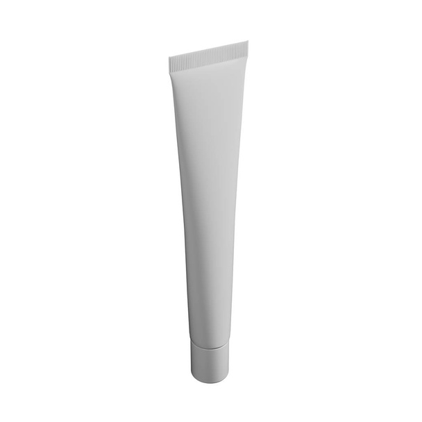 Cosmetic tube white plastic mockup 3D rendering isolated on white background - Photo, Image