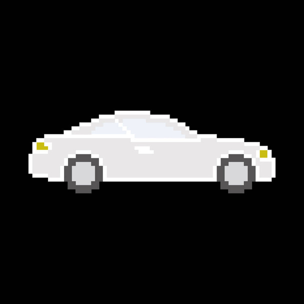 Pixel samochodu na czarnym tle. Ikonę pikseli - Wektor, obraz