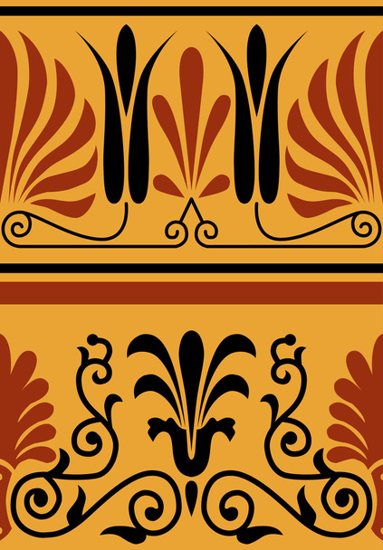  set of national greek seamless ornaments (patterns) - 写真・画像