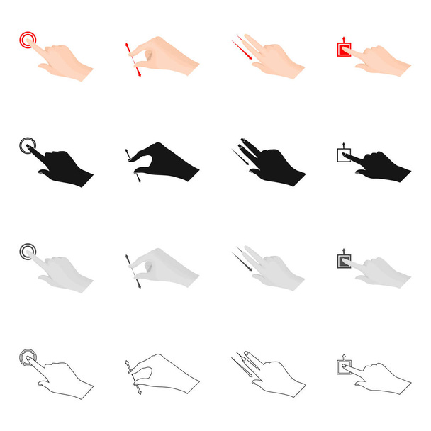 Design vettoriale del touchscreen e del segno della mano. Set di touchscreen e touch stock illustrazione vettoriale
. - Vettoriali, immagini