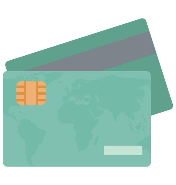 Farbisoliertes Vektorsymbol für Kreditkarten, das leicht geändert oder bearbeitet werden kann - Vektor, Bild