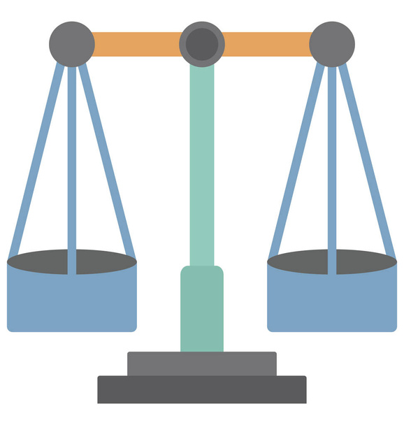Justitie schaal kleur geïsoleerd Vector Icon die moeiteloos kunnen worden gewijzigd of bewerkt - Vector, afbeelding