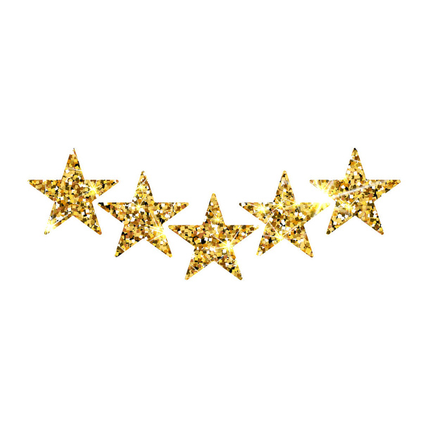 Cinco estrellas de oro evaluación del producto del cliente revisión
 - Vector, imagen