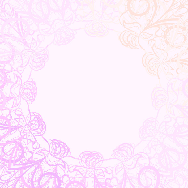 Pink round frame - Vector, Image