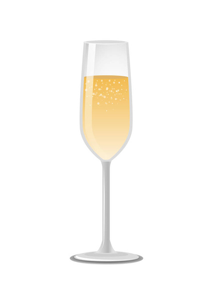 Glass of Champagne Classical Luxury Alcohol Drink - Vector, Imagen