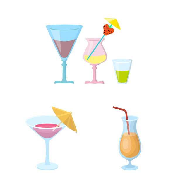 Vector design of cocktail and menu icon. Collection of cocktail and margarita stock symbol for web. - Wektor, obraz