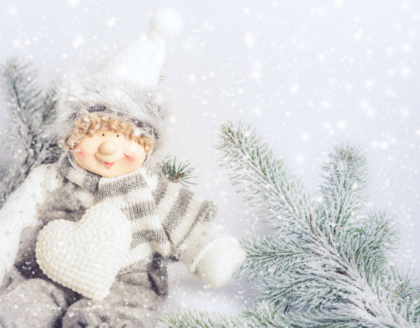 Різдвяна композиція зі сніговиком
 - Фото, зображення