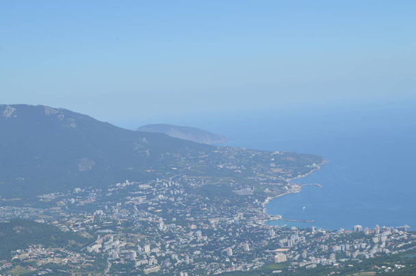 Panorama of the resort city of Yalta from AI-Petri mountain, Crimea 01.06.2018. - Photo, Image