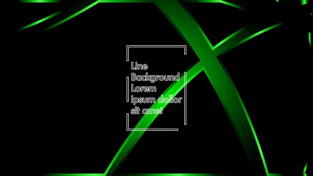 Vektorgrüne Schleifenwellen auf schwarzem Hintergrund. Layout-Design-Vorlagen für moderne Technologie-Hintergründe - Vektor, Bild