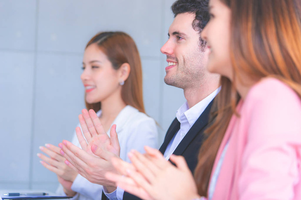 Business team is clapping applaud for successful meeting - Photo, Image