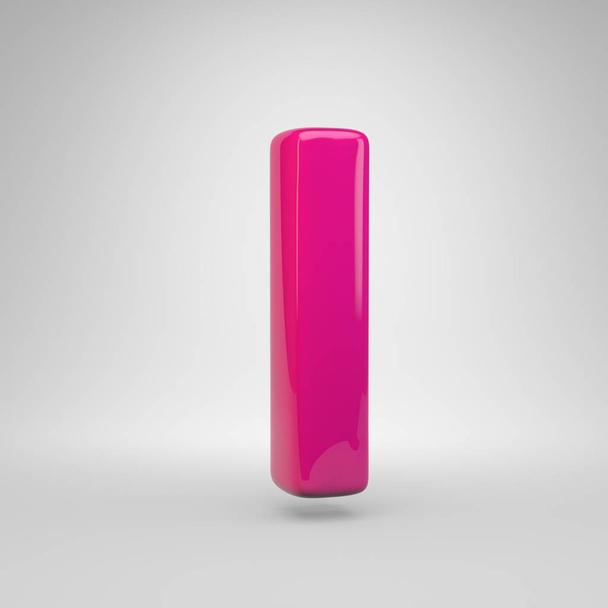 Colore rosa plastica lettera L minuscolo. 3D renderizza il carattere lucido isolato su sfondo bianco
 - Foto, immagini