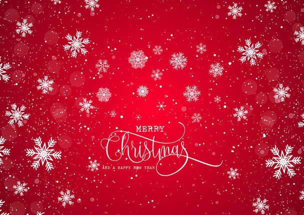 Christmas background with decorative text and snowflakes - Wektor, obraz