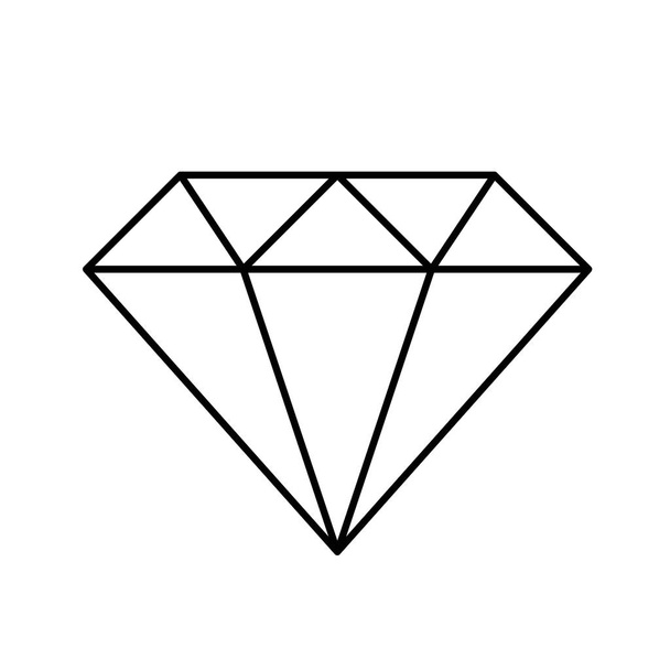 Diamond proste ikona piktogram konspektu - Wektor, obraz