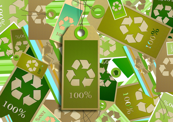 kollázs. kártya design újrahasznosítási szimbólum. - Fotó, kép