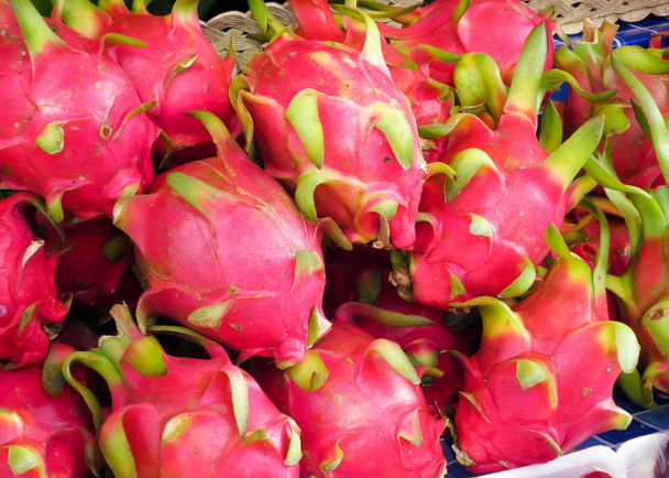 Laying Dragon fruit in the tray store, Thailand. - Photo, Image