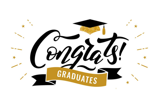 Felicidades Graduados clase de 2019 fiesta de felicitación de graduación
 - Vector, imagen