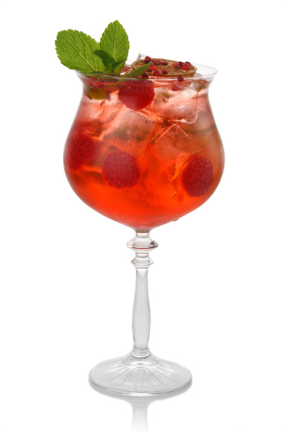 Fresh sangria cocktail isolated on white - Photo, Image