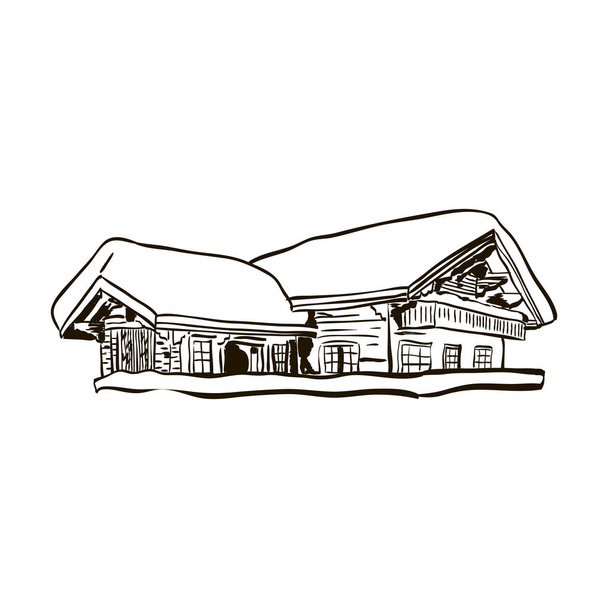 alpines Haus Skizzenvektor - Vektor, Bild