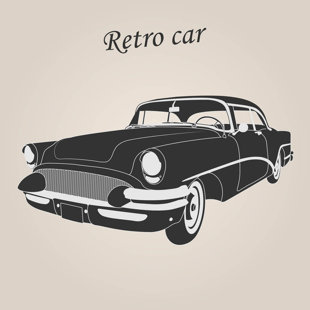 Vintage car. Retro car. Classic car Illustration - Vettoriali, immagini