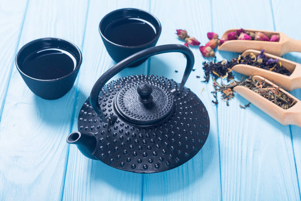 Traditional chinese herbal tea . Asian healthy food backgeound - Zdjęcie, obraz