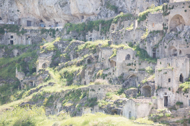 Matera, в Италии с его caratheristics Sassi, троглодитов дома
 - Фото, изображение
