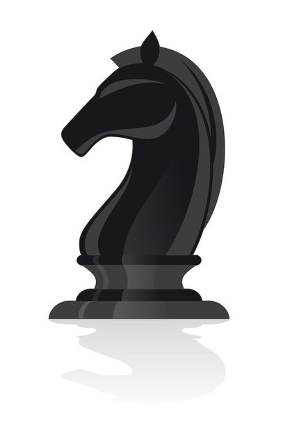 黒のチェス騎士 - ベクター画像