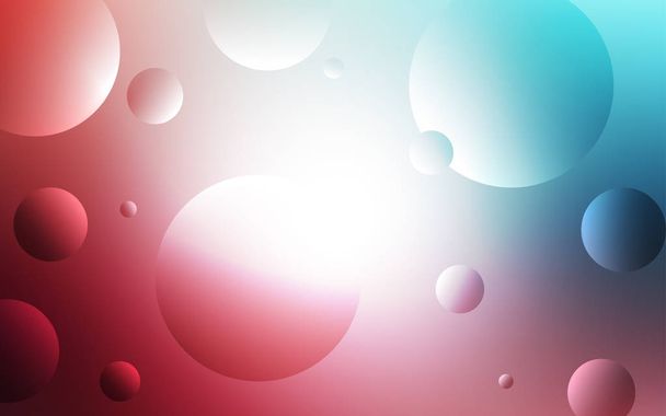 ライトブルー、球と赤いベクトル パターン。自然スタイルの色の泡と抽象的なイラスト。あなたのビジネス広告の美しいデザイン. - ベクター画像