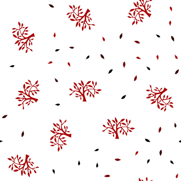 Donker rode vector naadloze doodle sjabloon met bladeren, takken. Illustratie met doodles op abstracte sjabloon. Sjabloon voor visitekaartjes, websites. - Vector, afbeelding