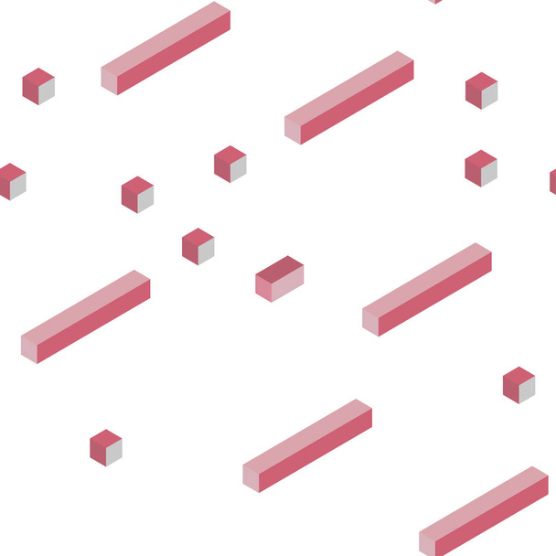 Ελαφρύ ροζ διάνυσμα φόντο άνευ ραφής, ισομετρική με ορθογώνια. Glitter αφηρημένη απεικόνιση με ορθογώνια σχήματα. Μοτίβο για το σχεδιασμό του υφάσματος, ταπετσαρίες. - Διάνυσμα, εικόνα
