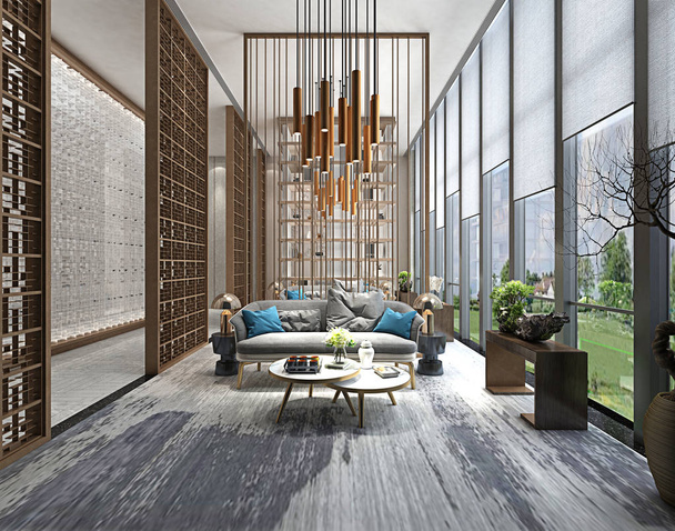 3d render of modern living room - Photo, Image