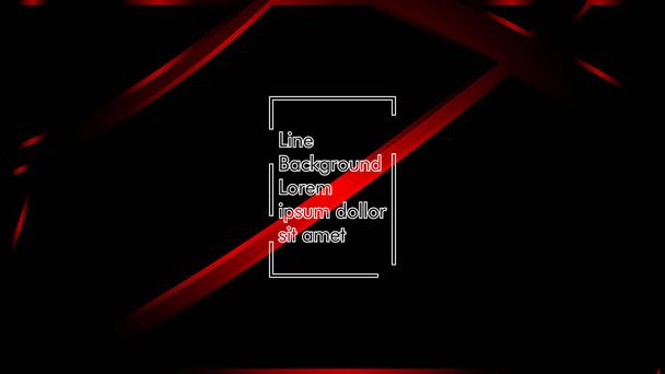 Vector red ribbon wave on a black background. layout design template for modern technology background - Vector, Image